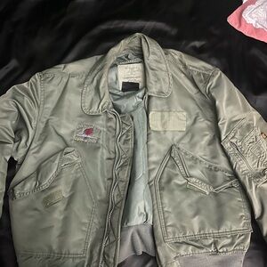 Rare Vintage Alpha Industries CWU-45/P Bomber Jacket – USS Mitscher